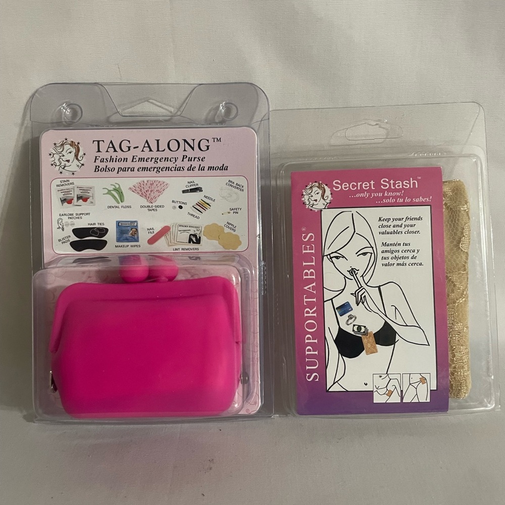 Tag-Along fashion emergency Purse & supportables secret stash pouch NEW